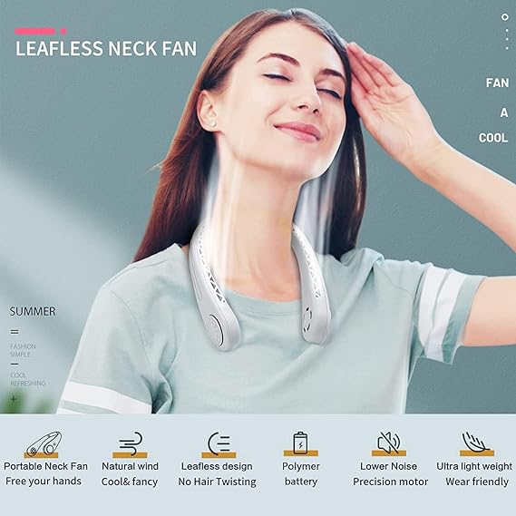 Portable Bladeless Hanging Rechargeable Neck Fan